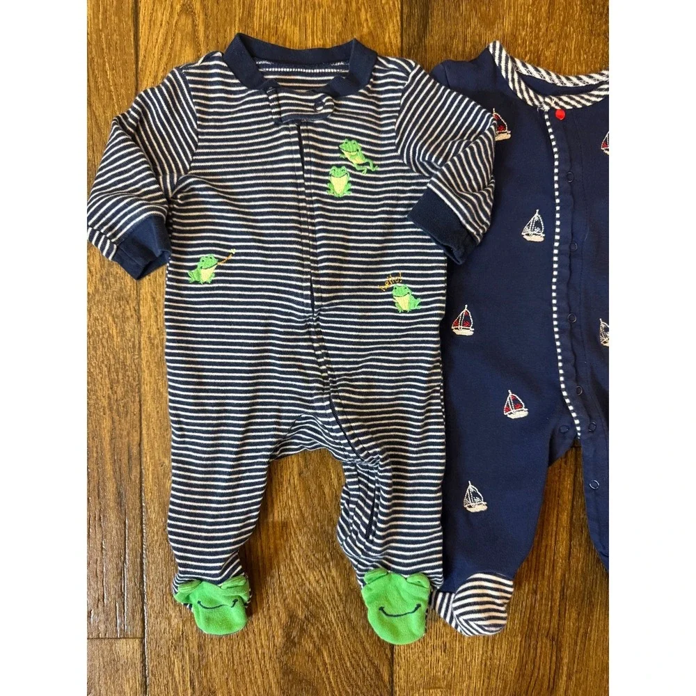 Carters Baby Boy 3‎ Months Footed Sleepers Rompers Outfits Clothes Monster Frogs
